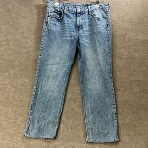 H&M &Denim Womens Jeans US‎ 16 Straight Leg Regular Fit Mid Waist Light Wash